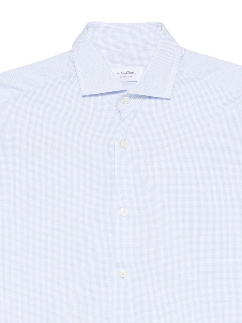 Tintoria Mattei Checked Buttoned Shirt In Blue