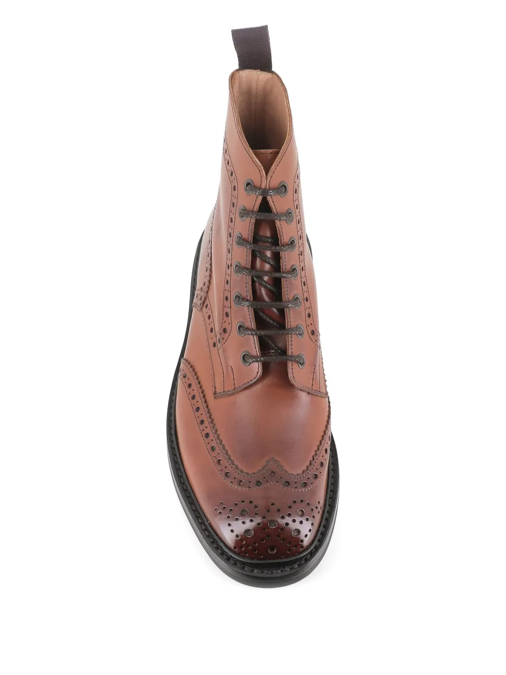 Tricker's Stow Burnished Brogue Boots In Brown