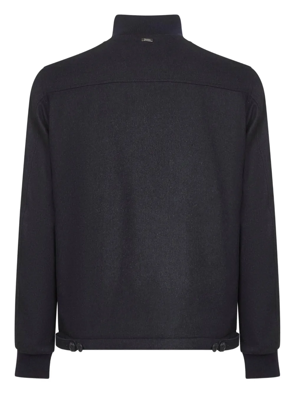 Herno High-neck Buttoned Jacket In Black