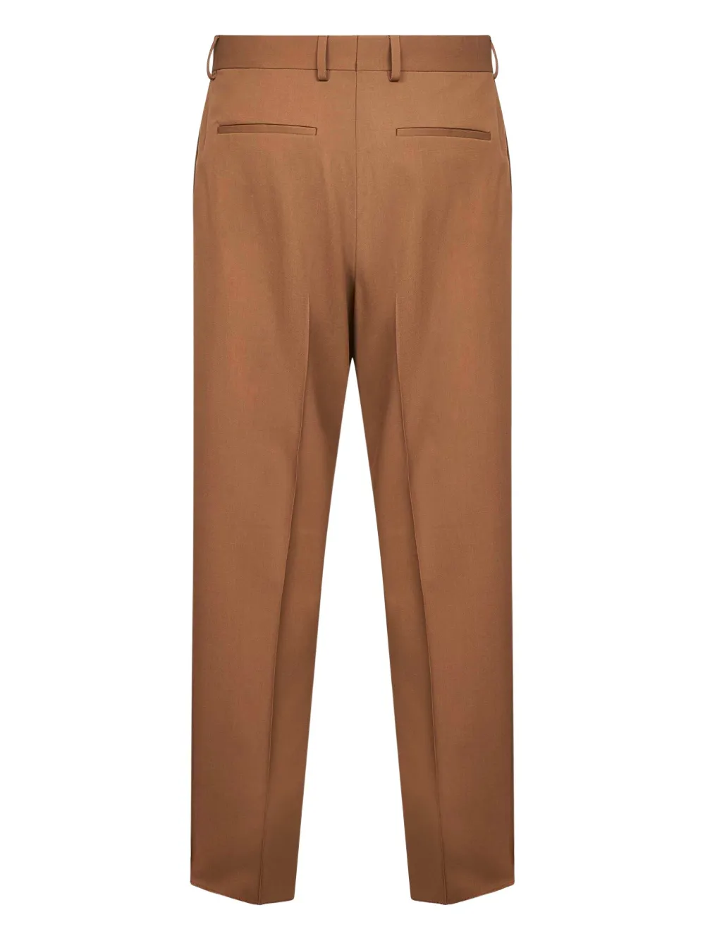 Fendi Men Tobacco Wool Gabardine Cigarette Trousers In Brown