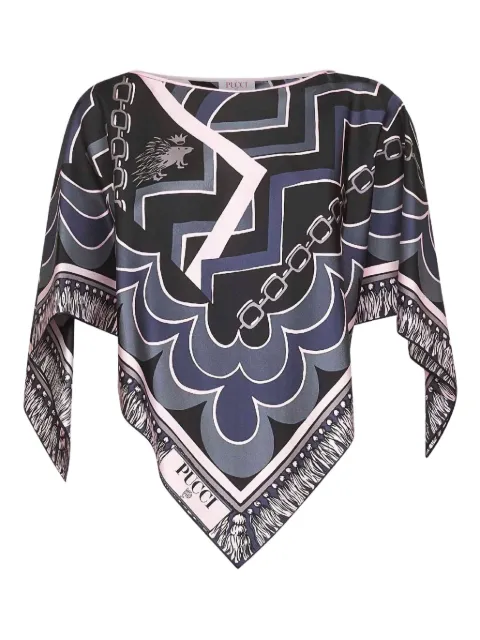 PUCCI top con cuello barco y borlas estampadas