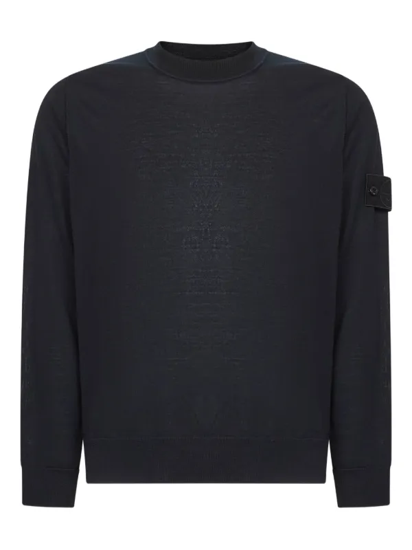美品 STONE  ウール クルーネックセーター メンズ S ブルー Stone Island クルーネック セーター | ブルー | FARFETCH JP