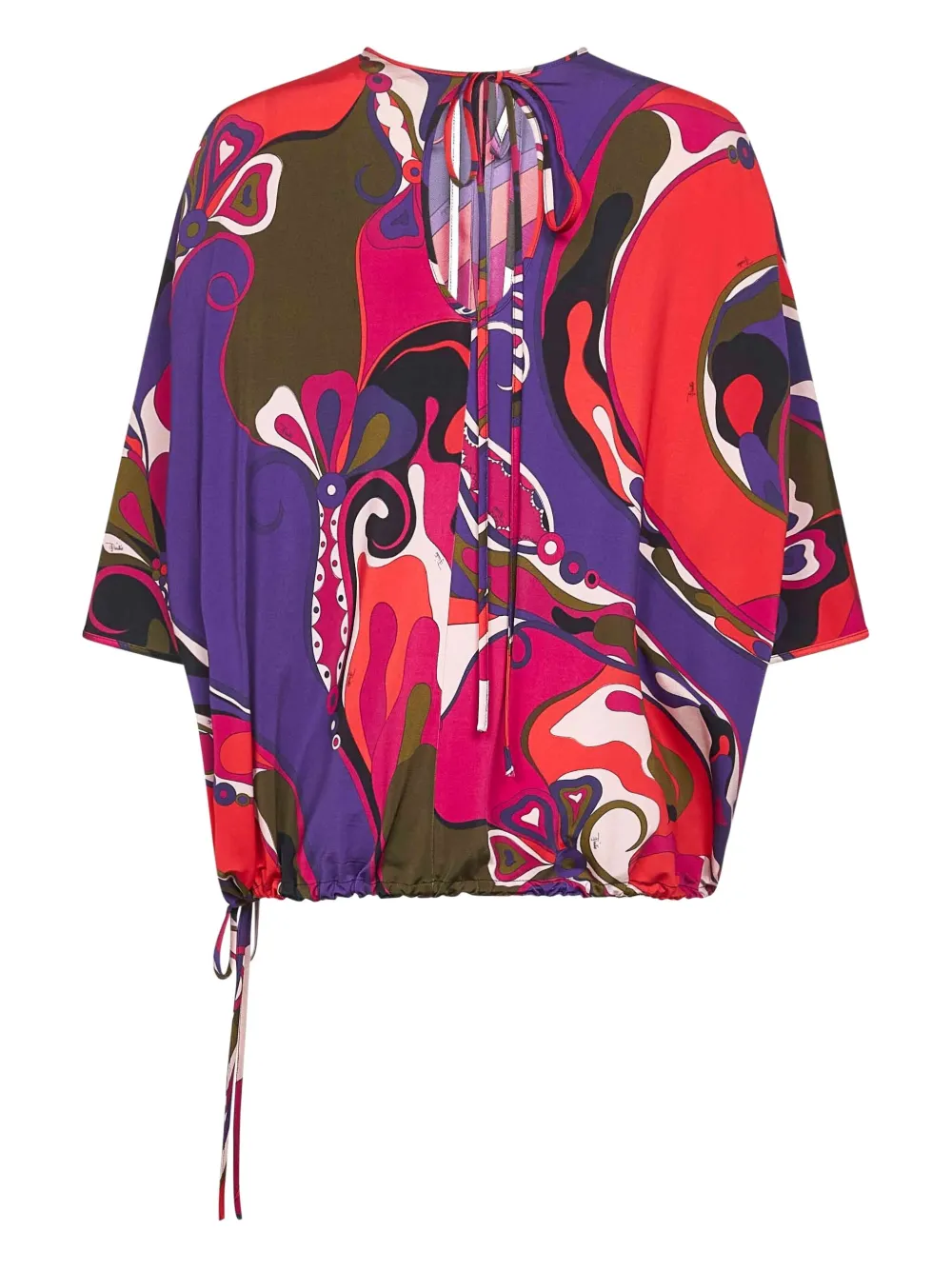 PUCCI Orchidee-print drawstring top - Roze