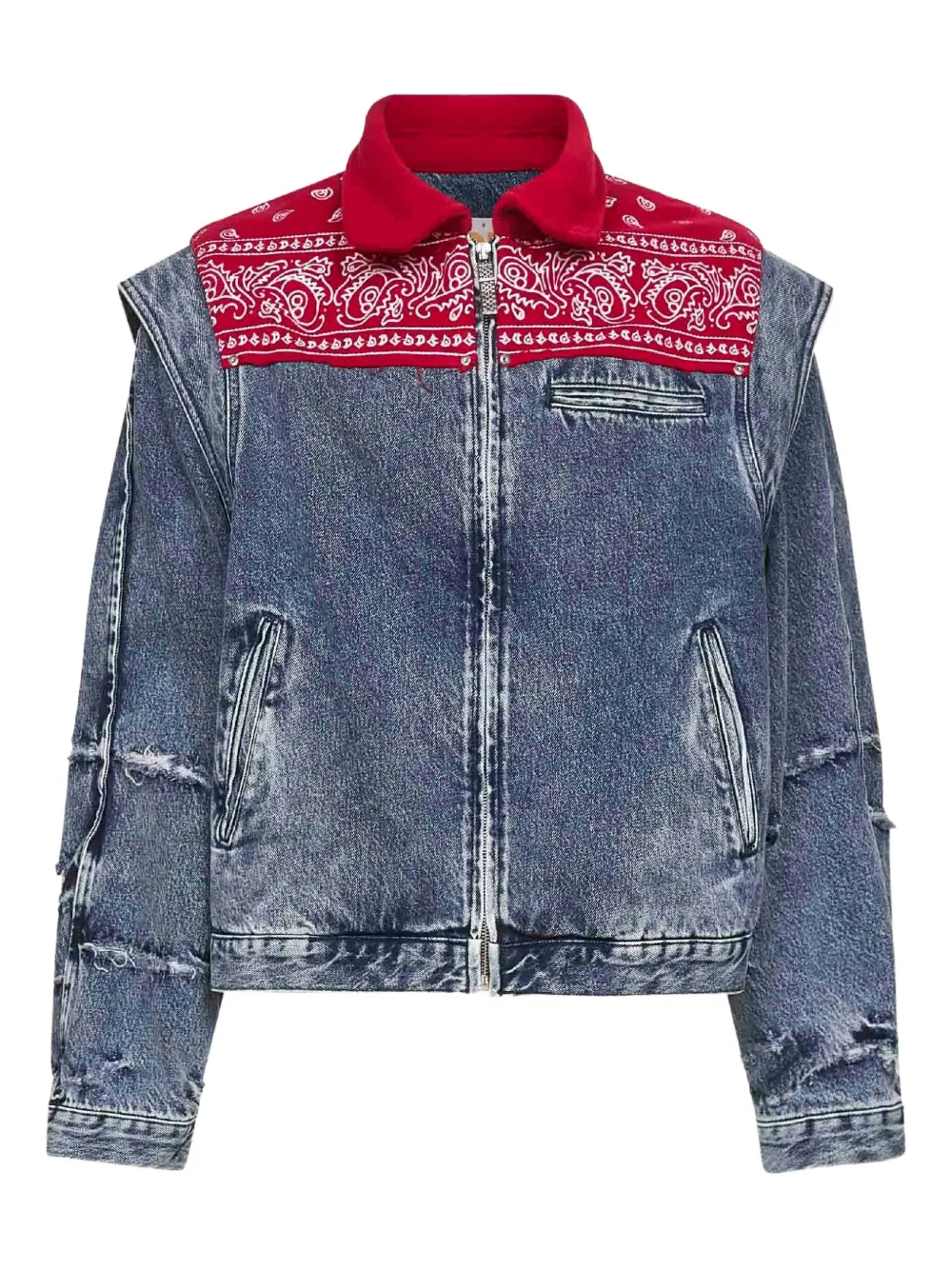 PDF zip-up denim jacket - ブルー PDF zip-up denim jacket - ブルー