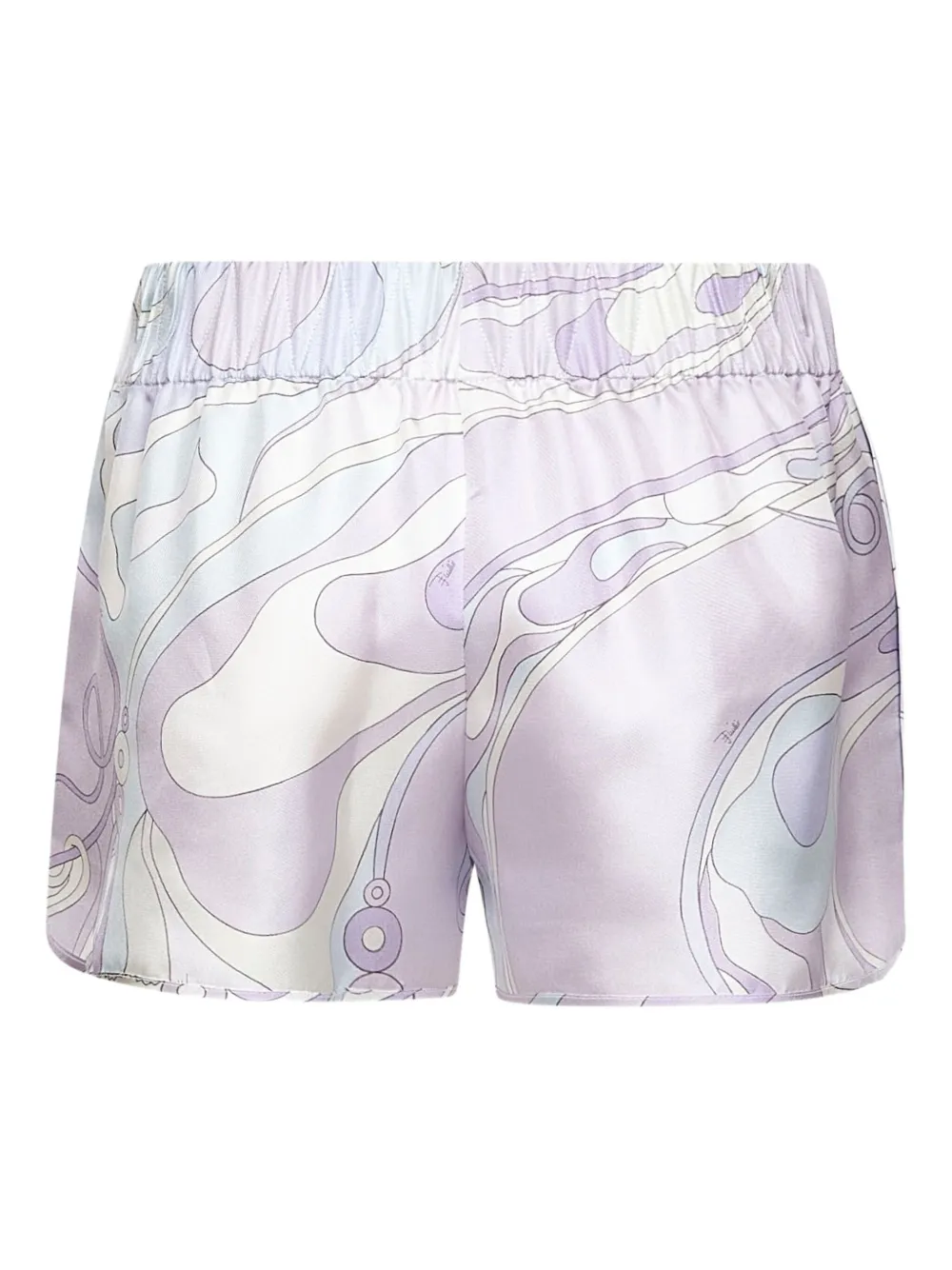 Pucci Elasticated-waistband Orchidee-print Shorts In White