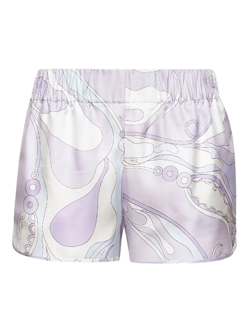 Pucci Elasticated-waistband Orchidee-print Shorts In White