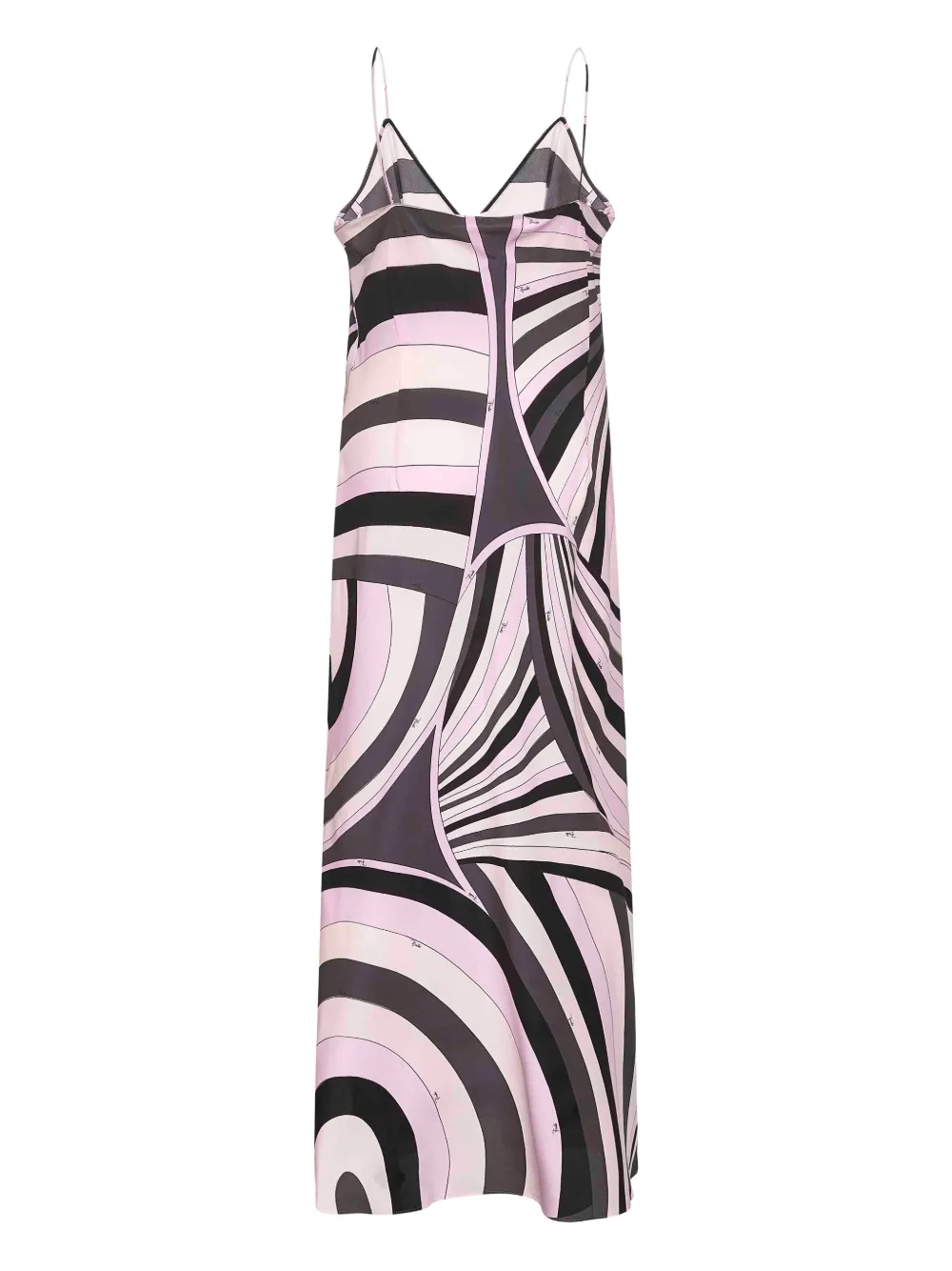 Pucci Long Dress With Abstract Print And Straps In Pink