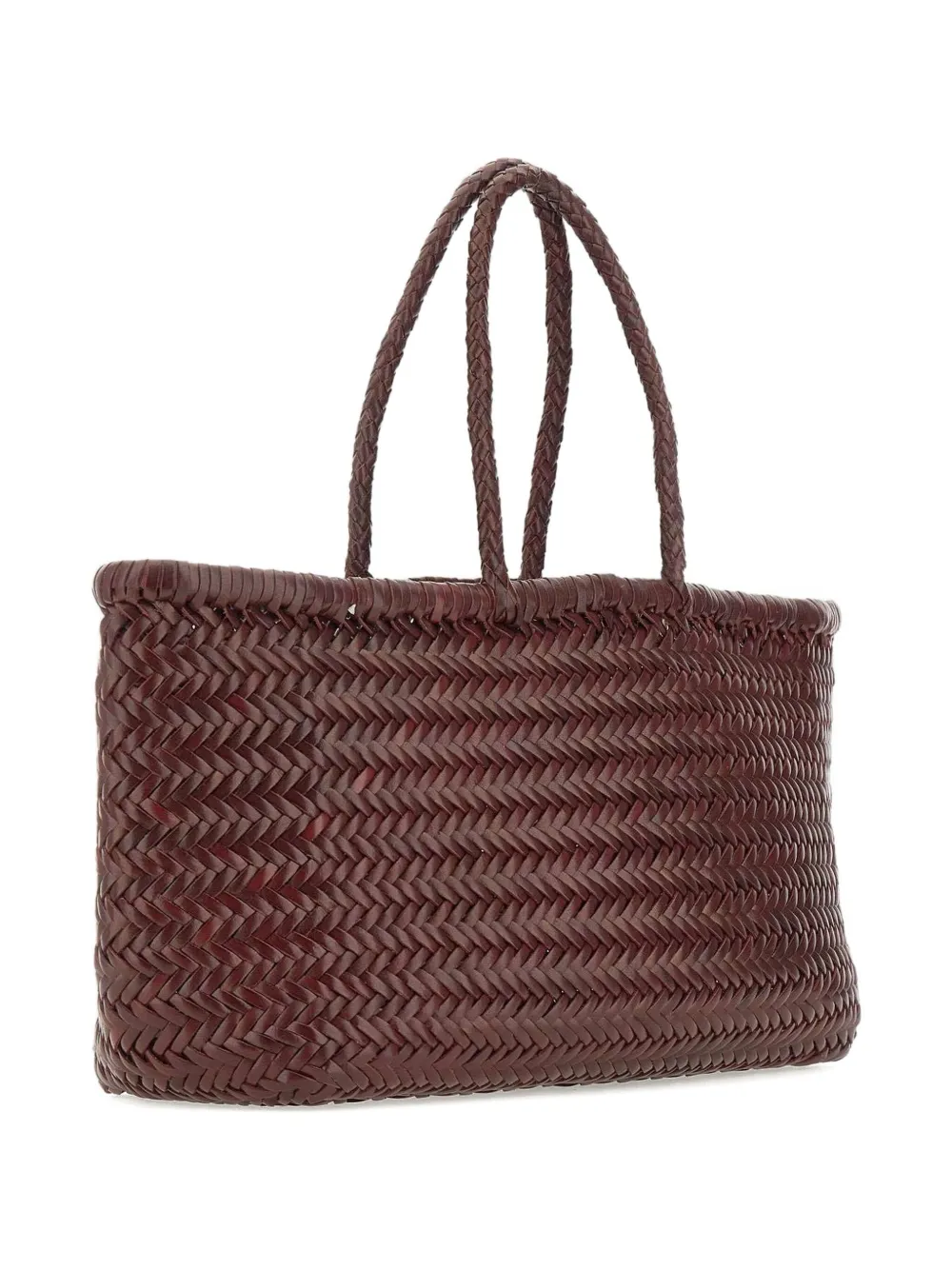 Dragon Diffusion Bamboo Triple Jump Tote In Bordeaux Leather In Burgundy