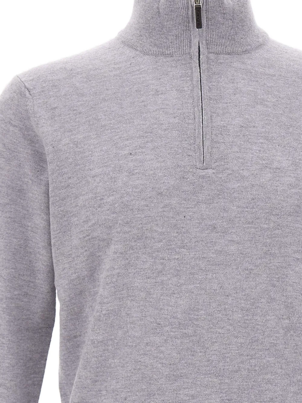 Kangra Cashmere Half-zip High-neck Sweater In Gray