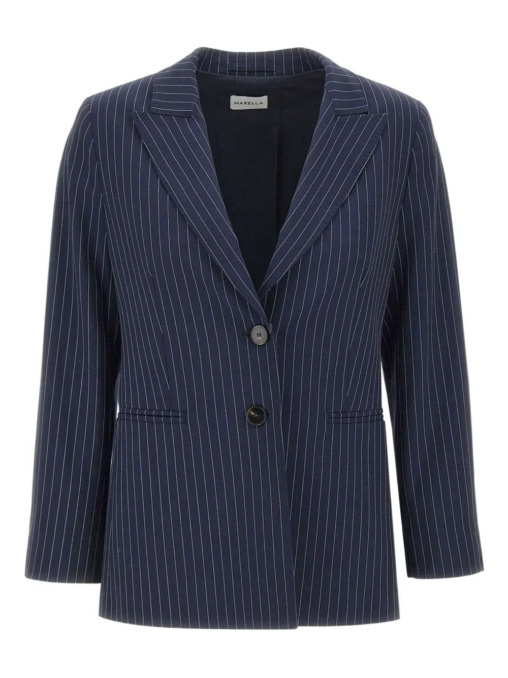 Marella Pinstripe-print Blazer In Blue
