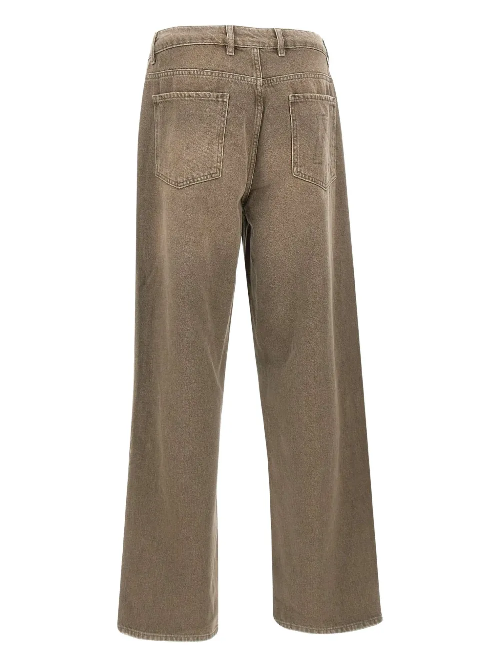 Represent Mens Washed Olive Baggy Straight-leg Denim Jeans In Brown