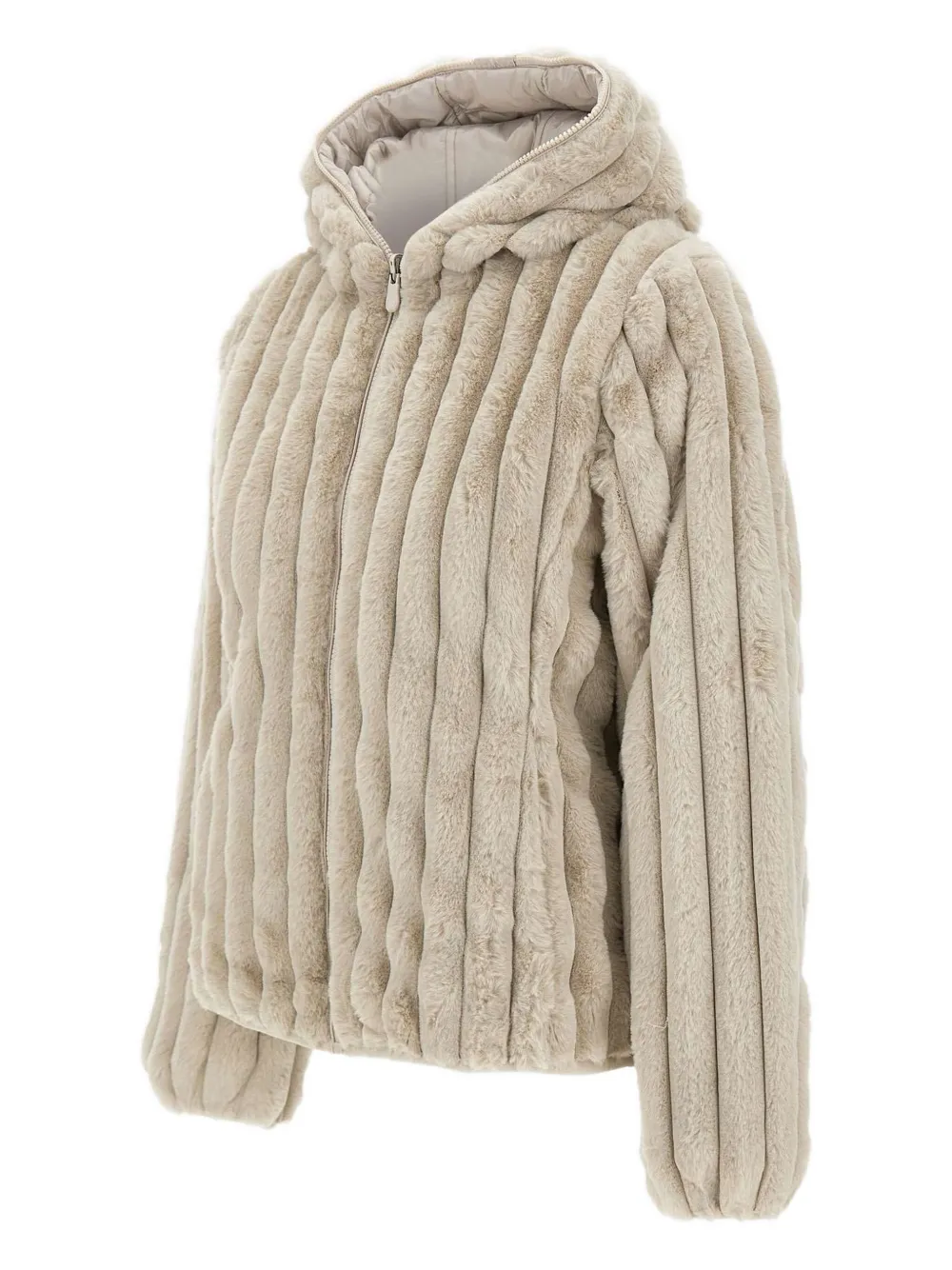 Save The Duck ribbed hooded jacket | Faux Fur & Shearling Jackets | Image 2
