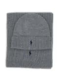 Polo Ralph Lauren ribbed-knit beanie set - Grey