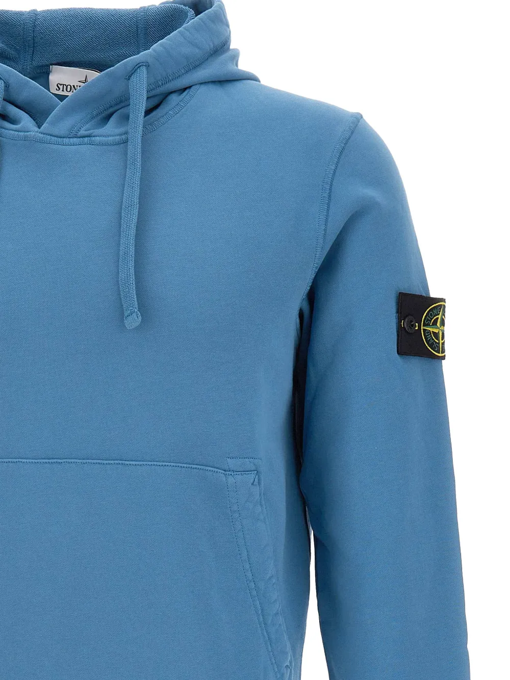 Stone Island Long-sleeved Hooded Sweatshirt In Blue