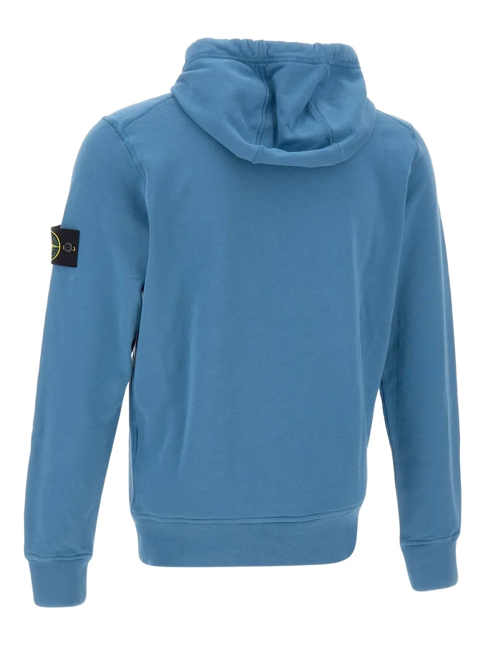 Stone Island Long-sleeved Hooded Sweatshirt In Blue