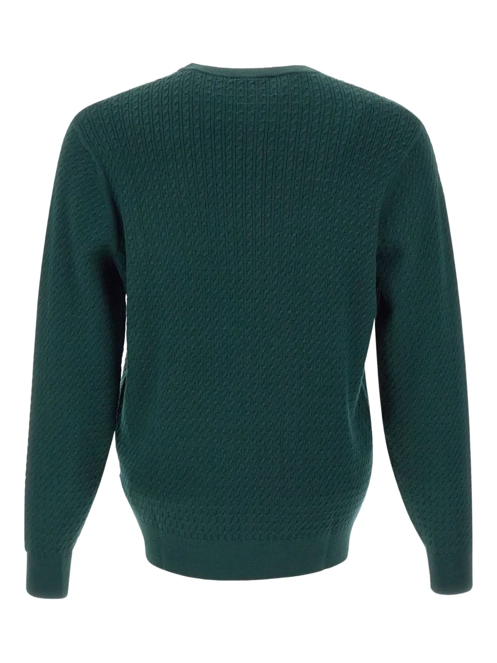 Diktat Cable-knit Crew-neck Sweater In Green