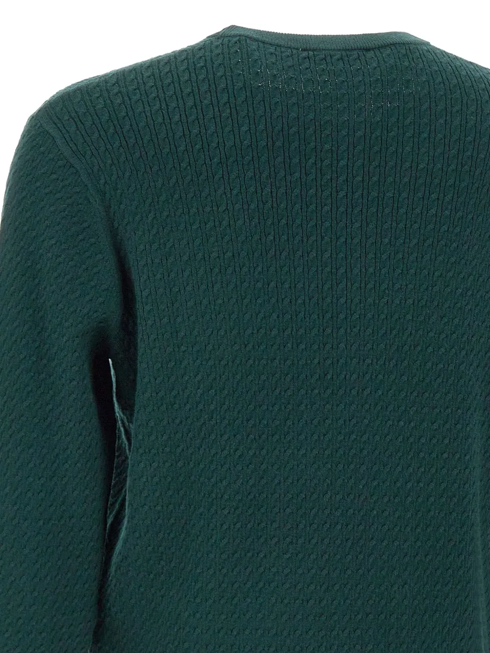 Diktat Cable-knit Crew-neck Sweater In Green