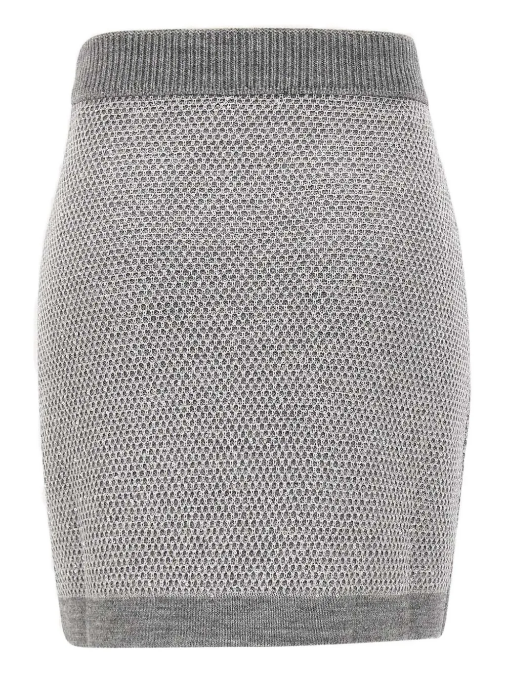 Elisabetta Franchi ribbed-waistband skirt - Grijs