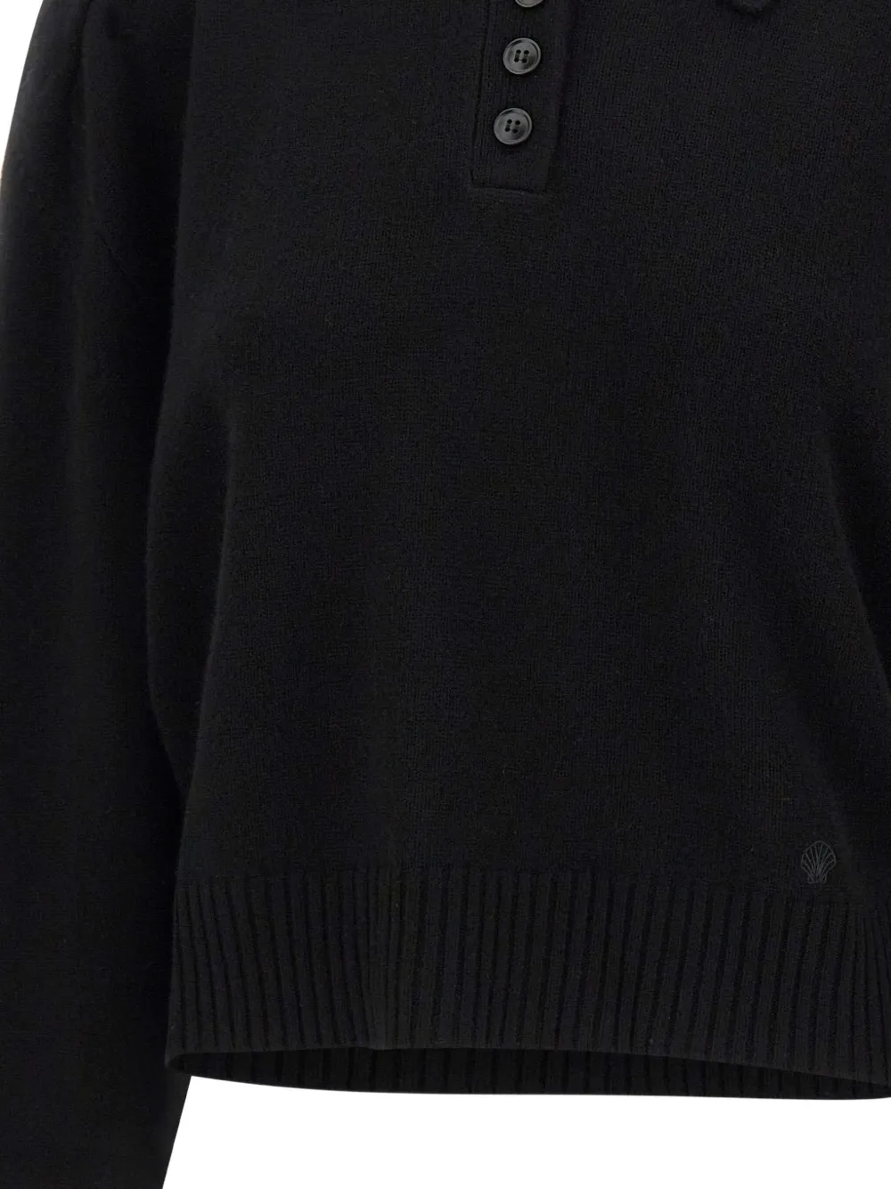 Loulou De Saison Polo-neck Cashmere Sweater In Black