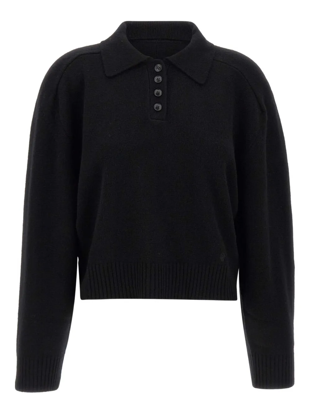 Loulou De Saison Polo-neck Cashmere Sweater In Black