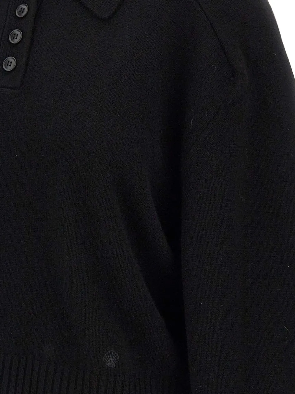 Loulou De Saison Polo-neck Cashmere Sweater In Black
