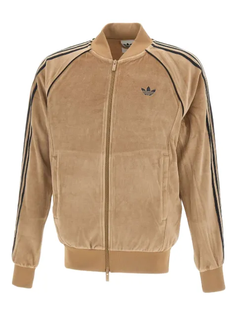 adidas three-stripe velour track top