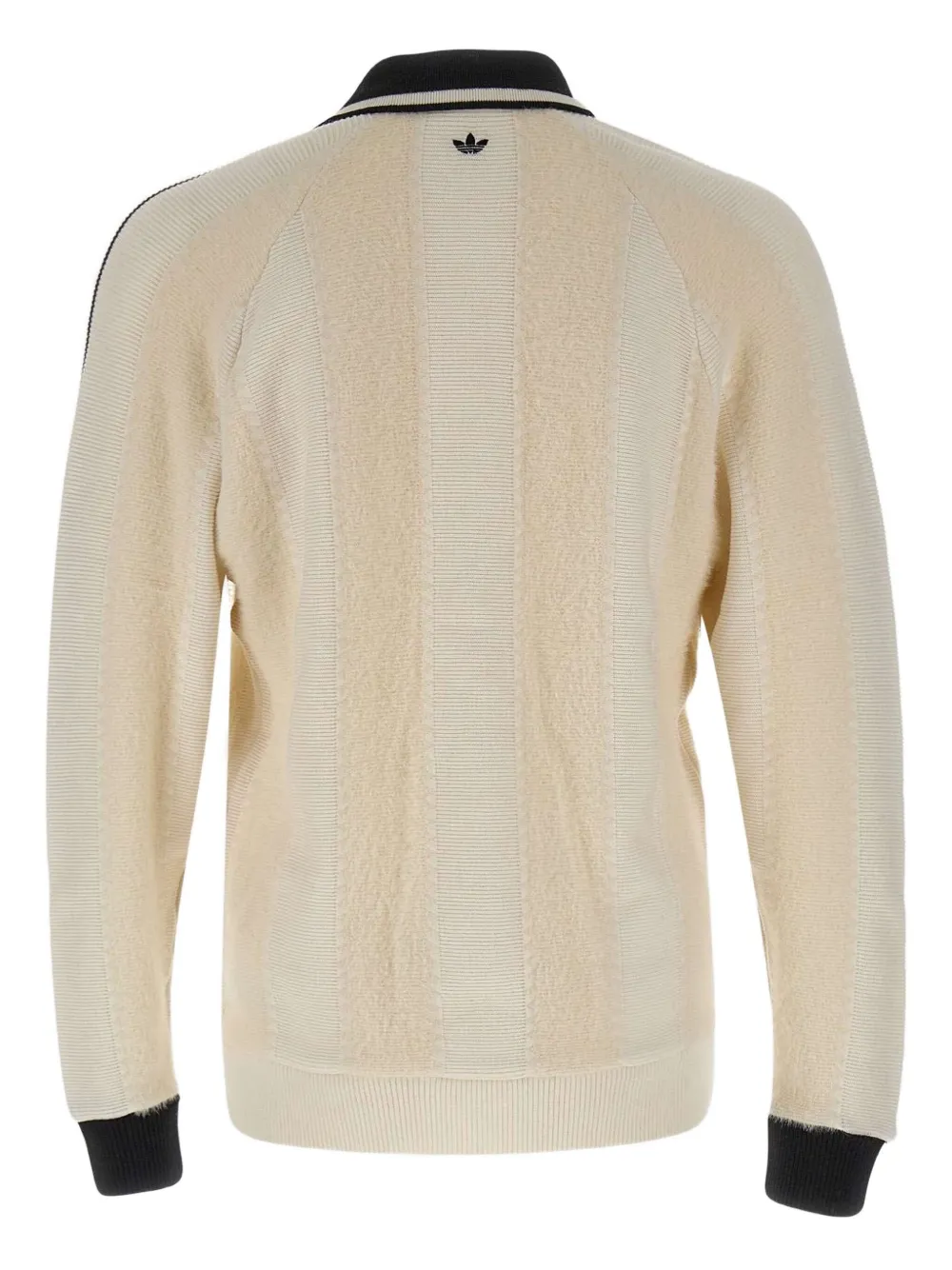 Adidas Originals Polo-neck Stripe-detail Sweater In Neutral