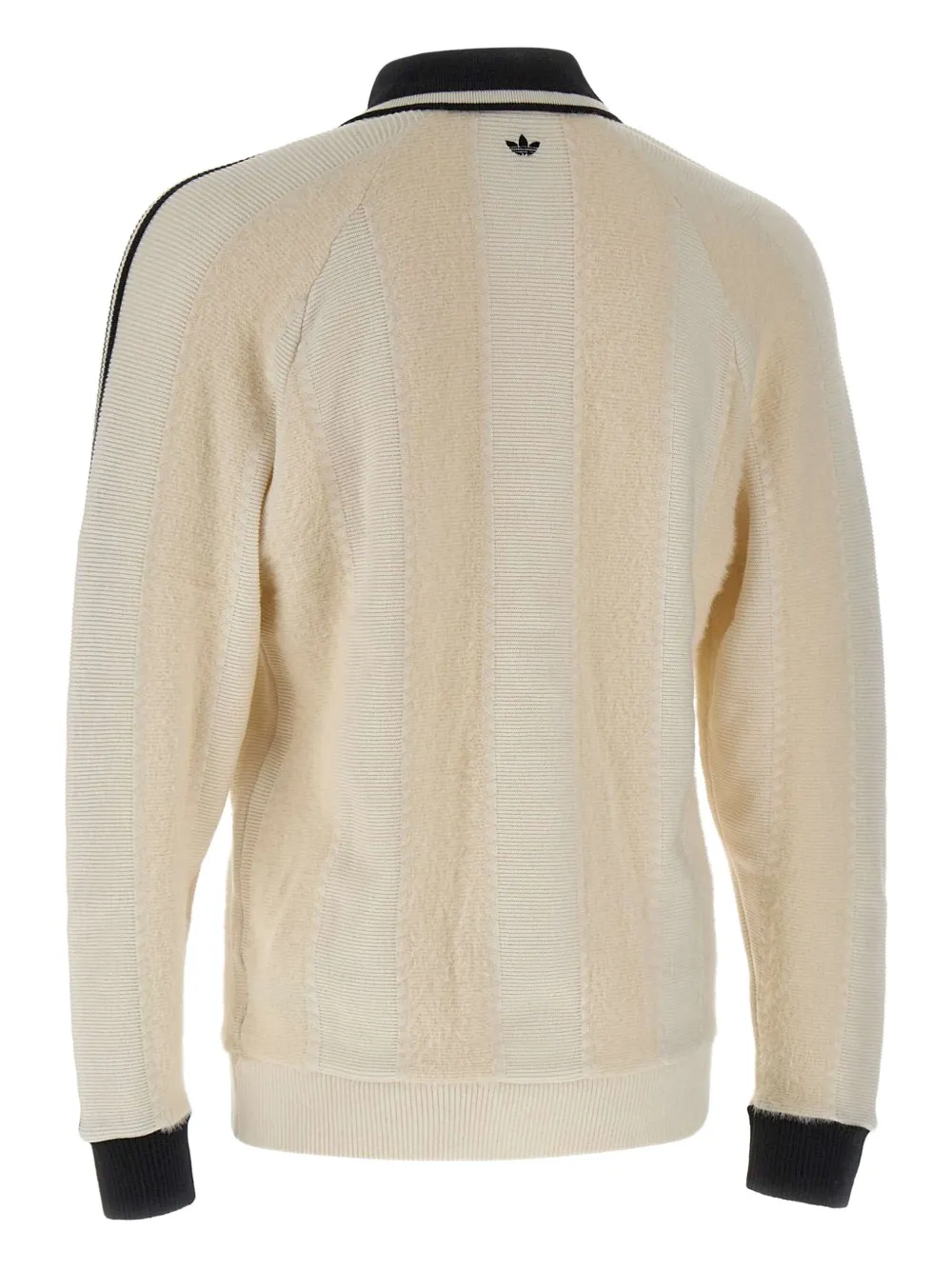 Adidas polo-neck stripe-detail sweater - Beige