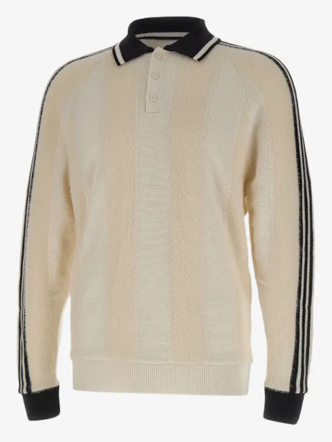 adidas pull rayé à col v