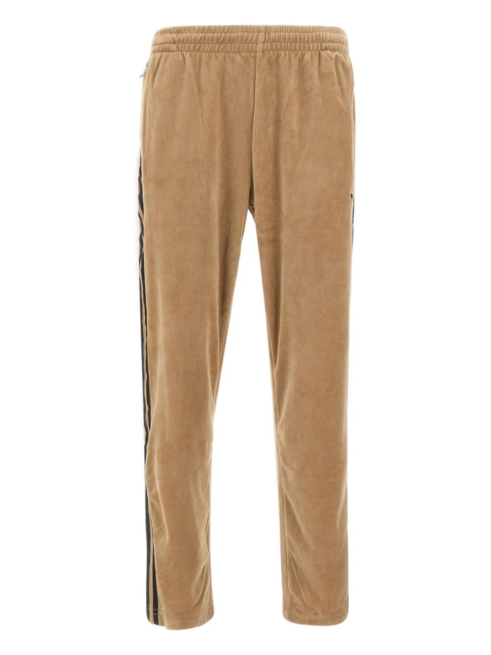 adidas three-stripe logo chenille trousers | Neutrals | Image 1