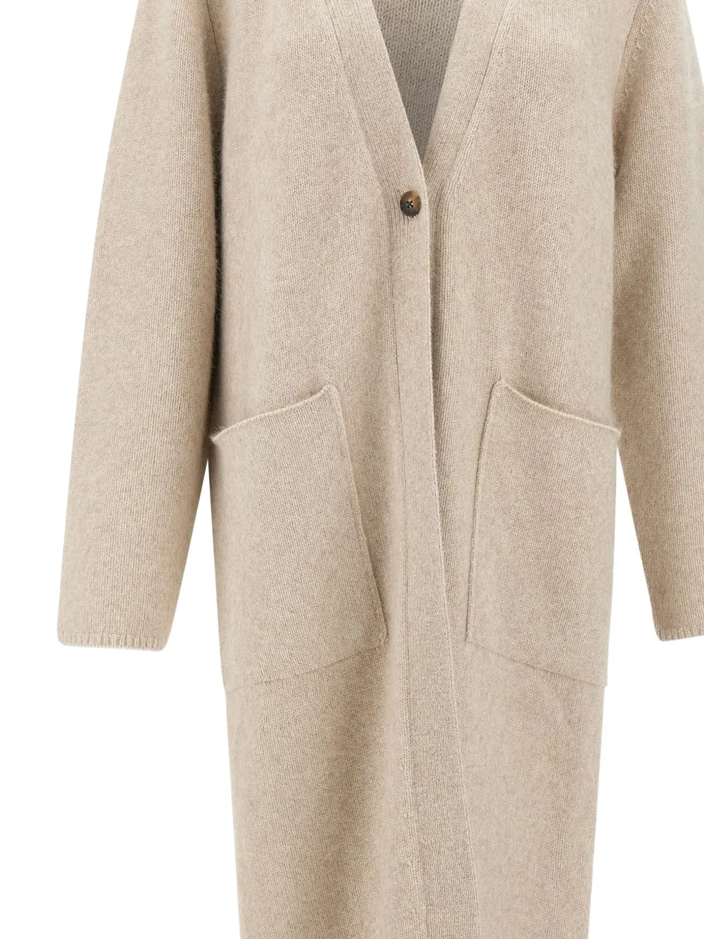 Loulou De Saison Patch-pocket V-neck Cardigan In Neutral