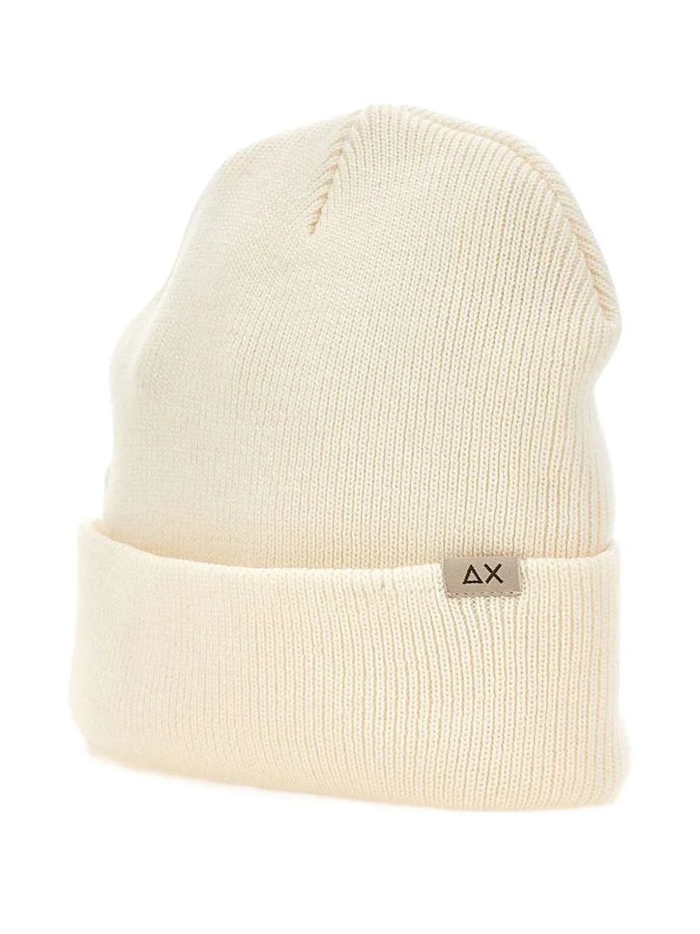 Sun68 ribbed logo-patch beanie - ホワイト Sun68 ribbed logo-patch beanie - ホワイト
