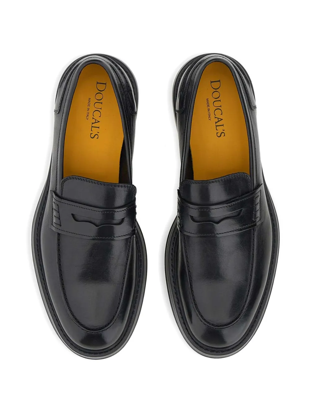 Doucal's Leren penny loafers Zwart