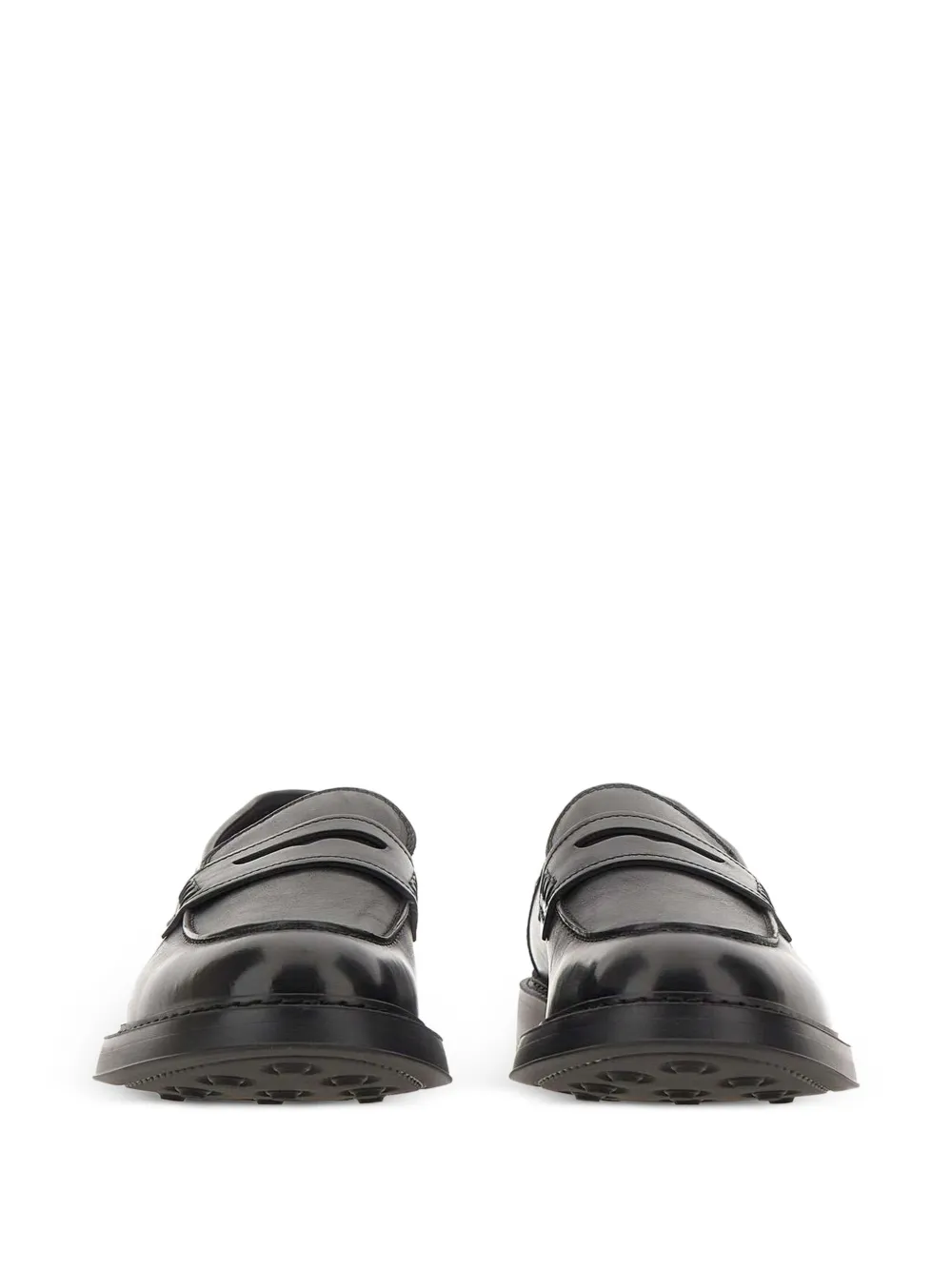 Doucal's Leren penny loafers Zwart