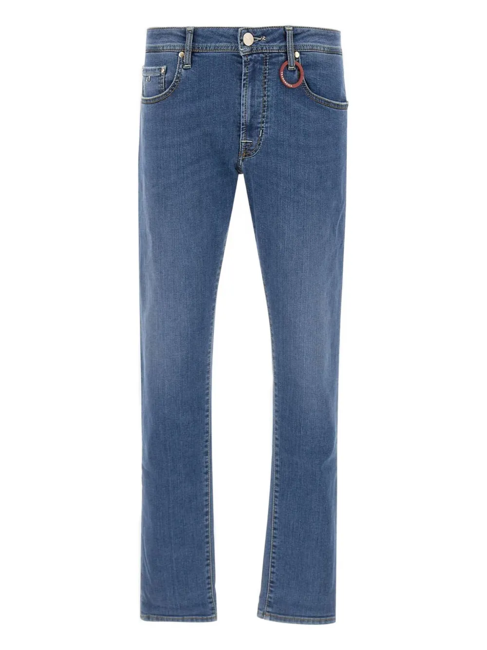 Sartoria Tramarossa logo-patch denim jeans - ブルー Sartoria Tramarossa logo-patch denim jeans - ブルー