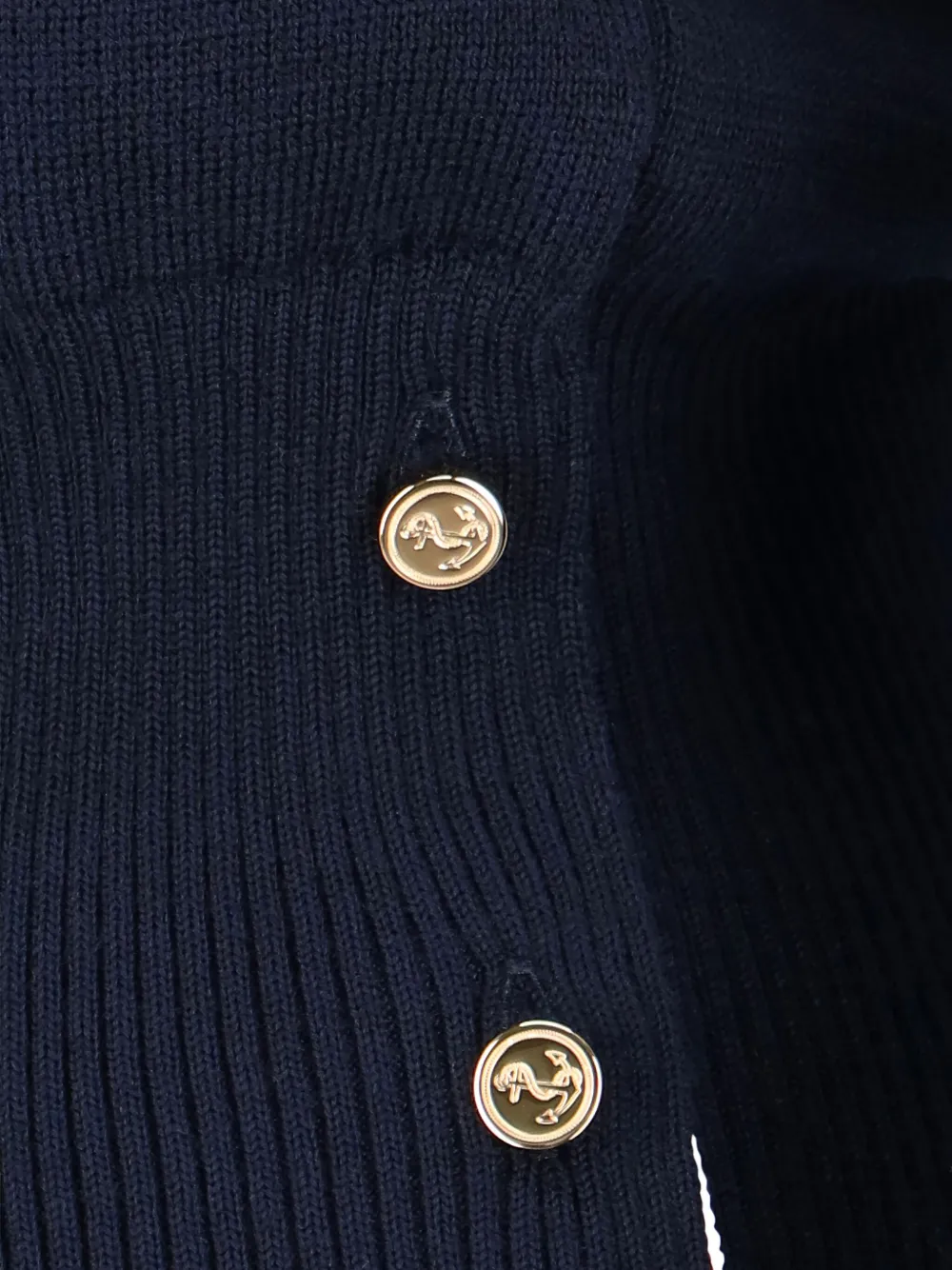 Thom Browne Four-bar Ribbed Sweater In Blue