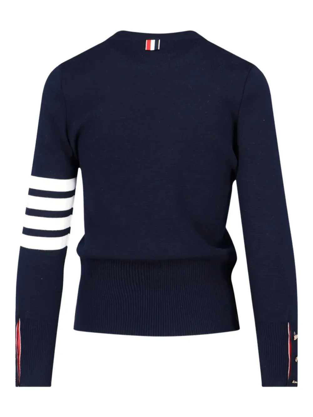 Thom Browne Four-bar Ribbed Sweater In Blue