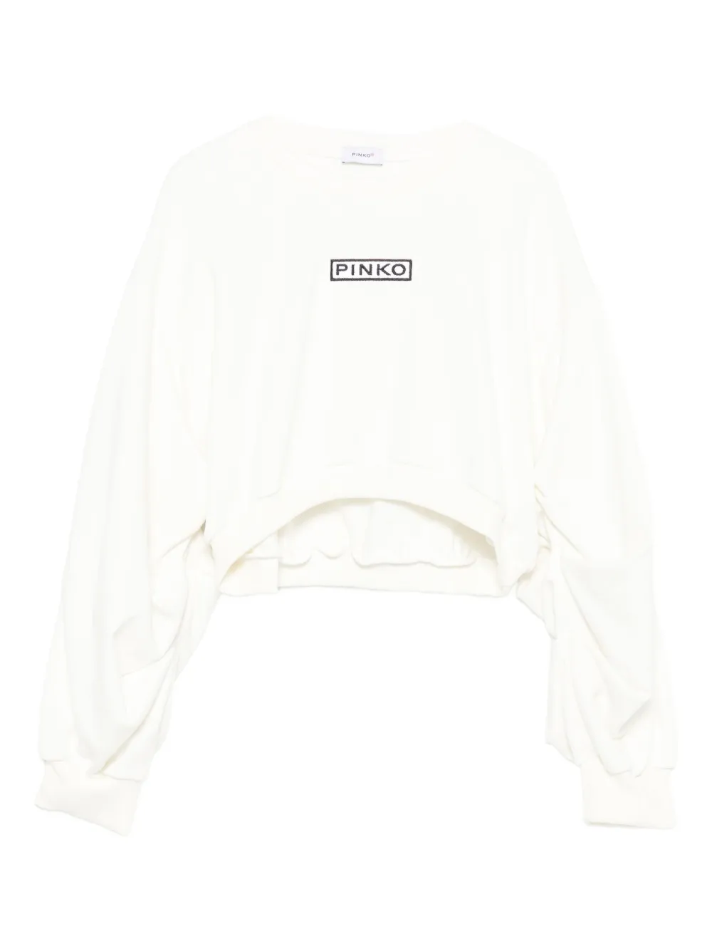 Pinko Kids logo-embroidered sweatshirt - Bianco