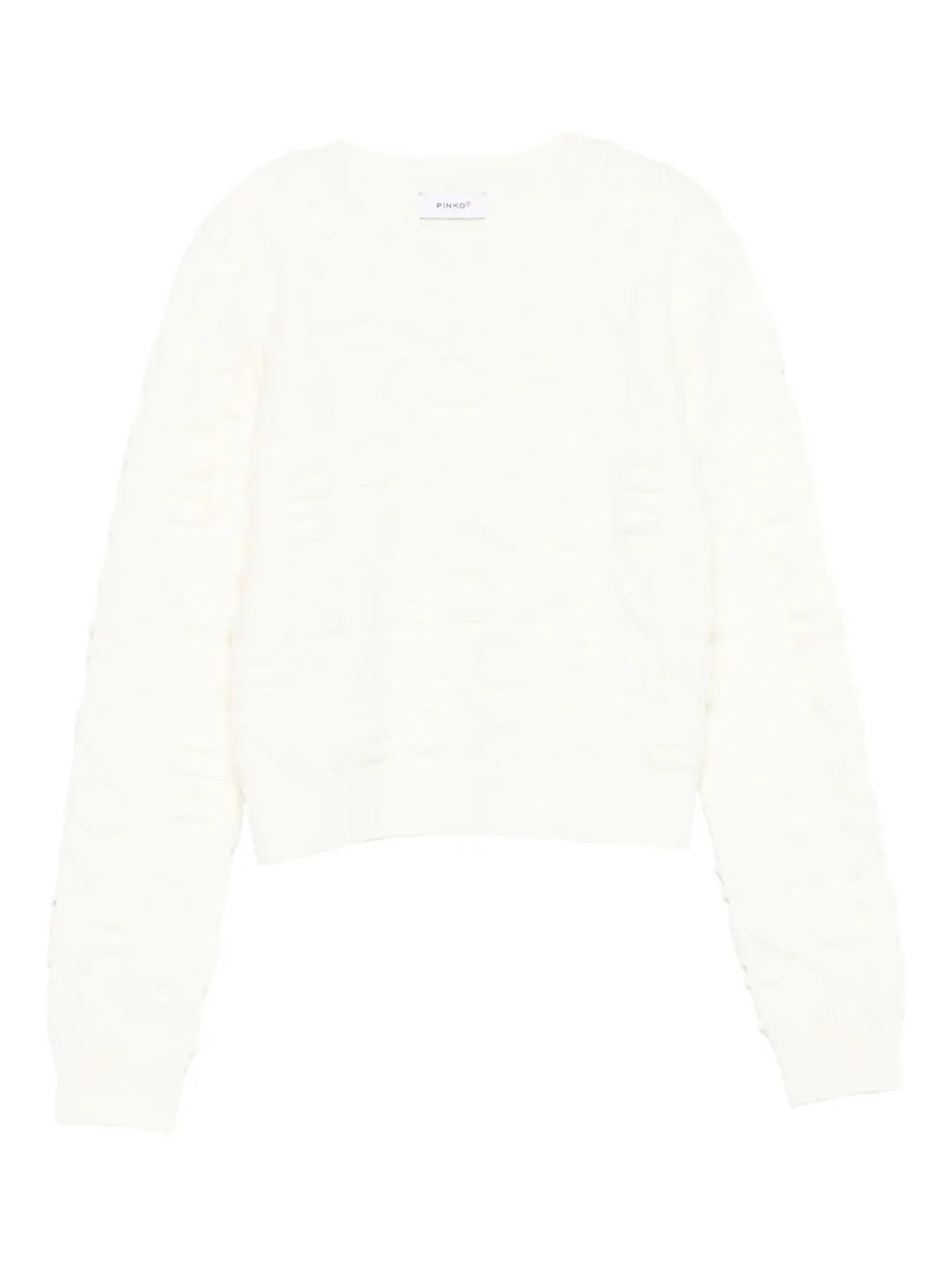 Pinko Kids textured crew-neck sweater - Bianco
