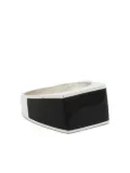 OBSIDIAN two-tone ring - Silver