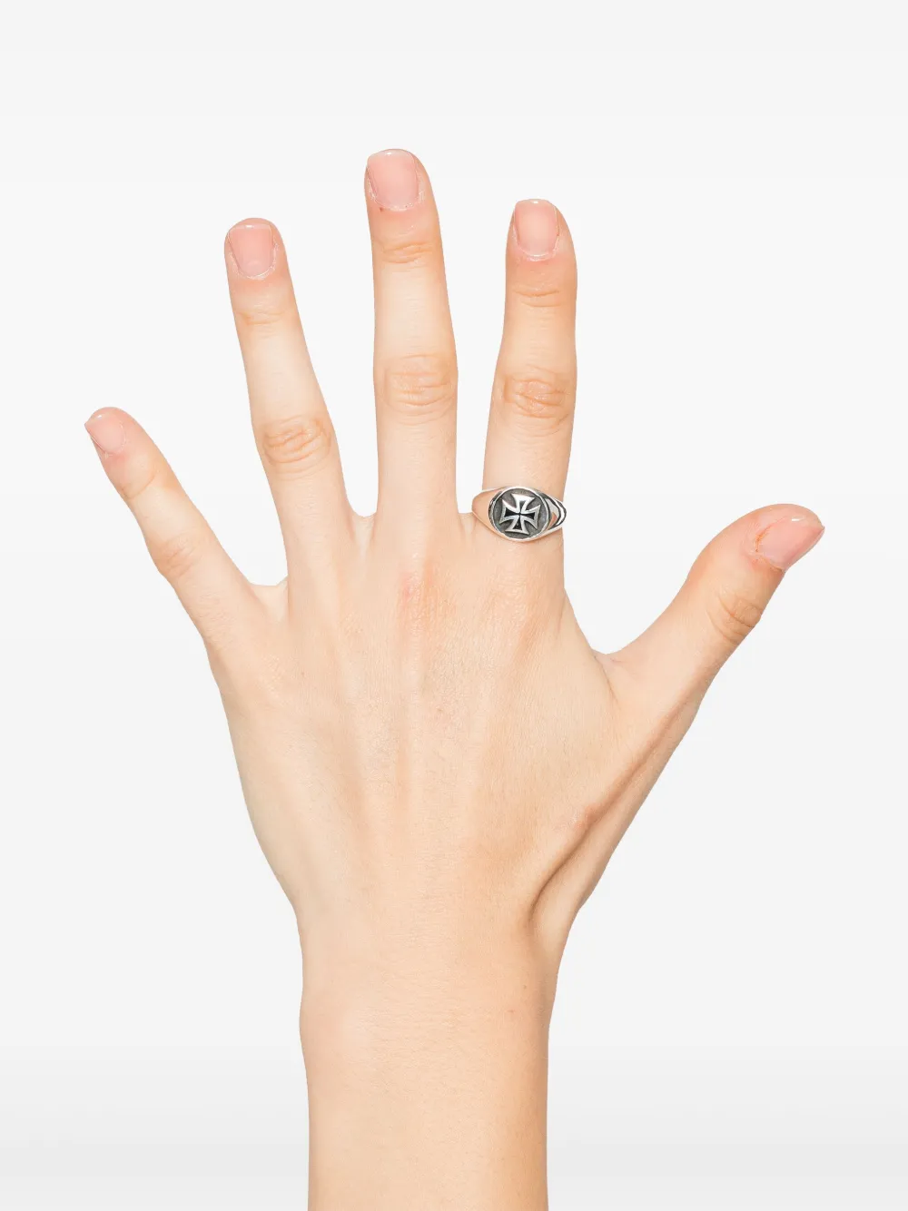 Cross-Motif Sterling Silver Ring