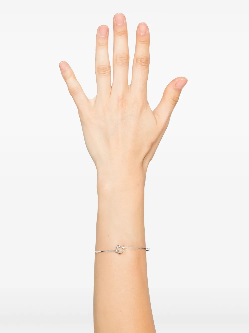  Obsidian Knot-detail Bracelet - Silver 
