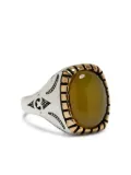 OBSIDIAN agate-cabachon ring - Silver