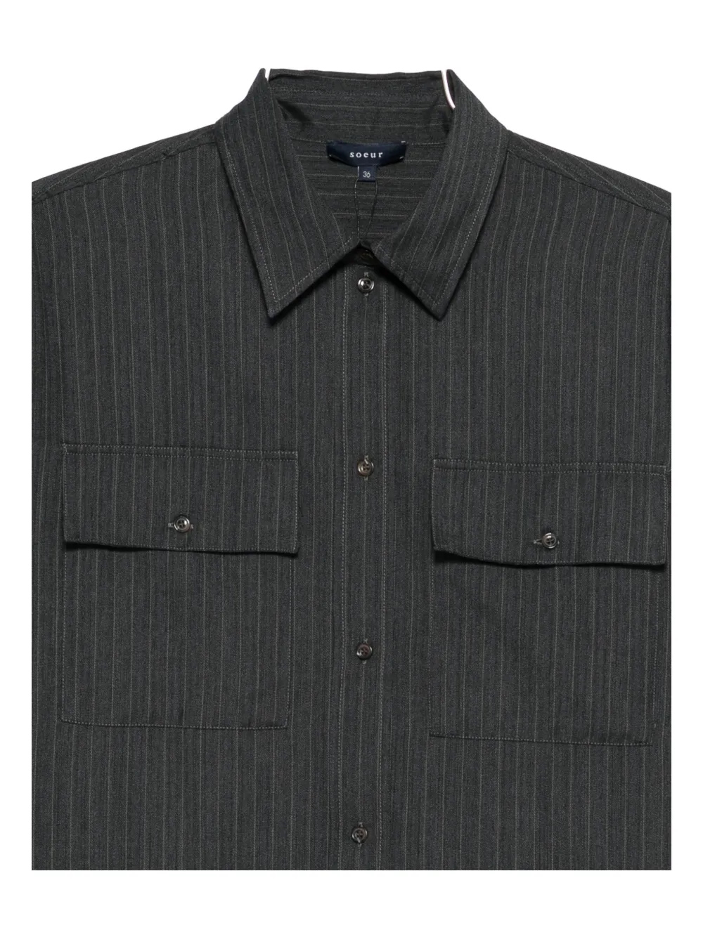Soeur Pinstripe Shirt In Black