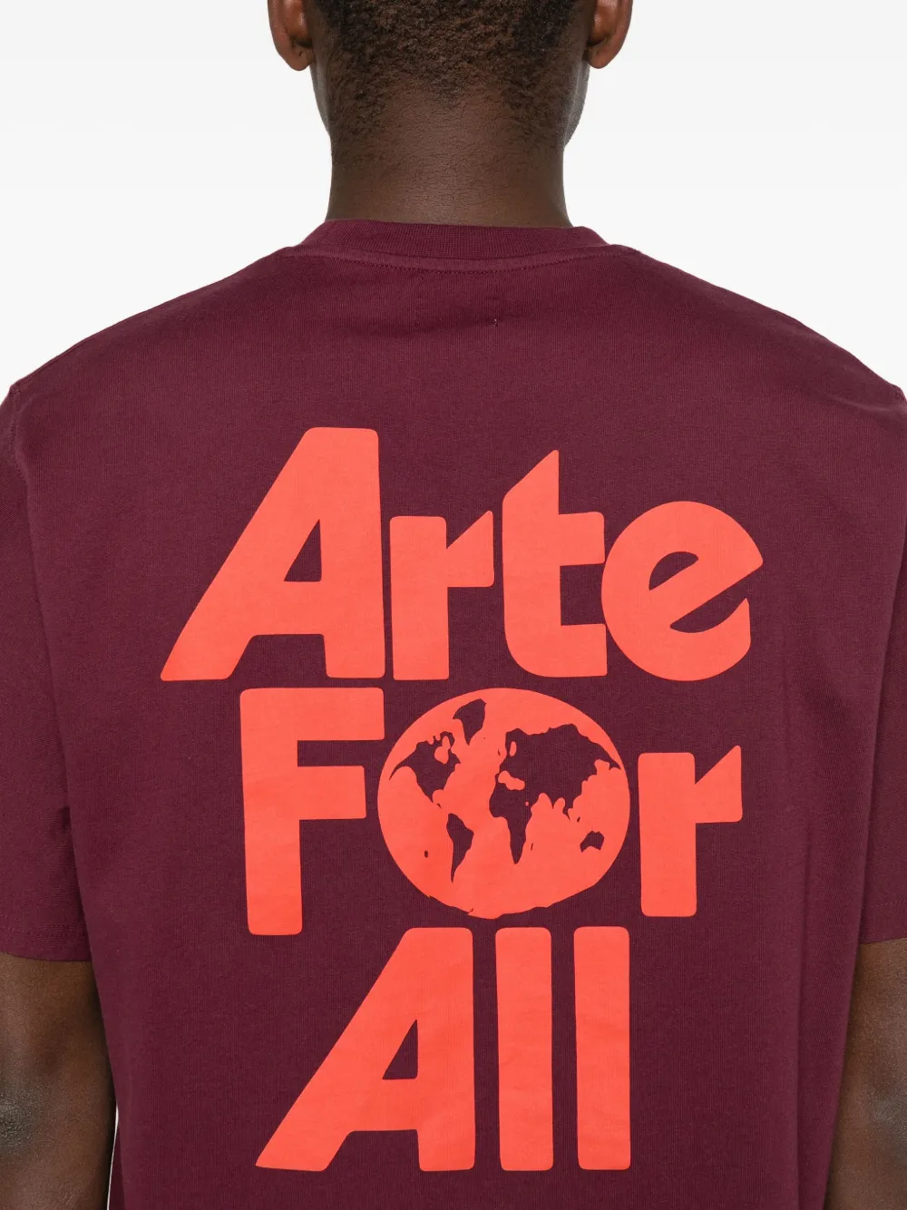 Arte Antwerp Logo-embroidered T-shirt In Burgundy