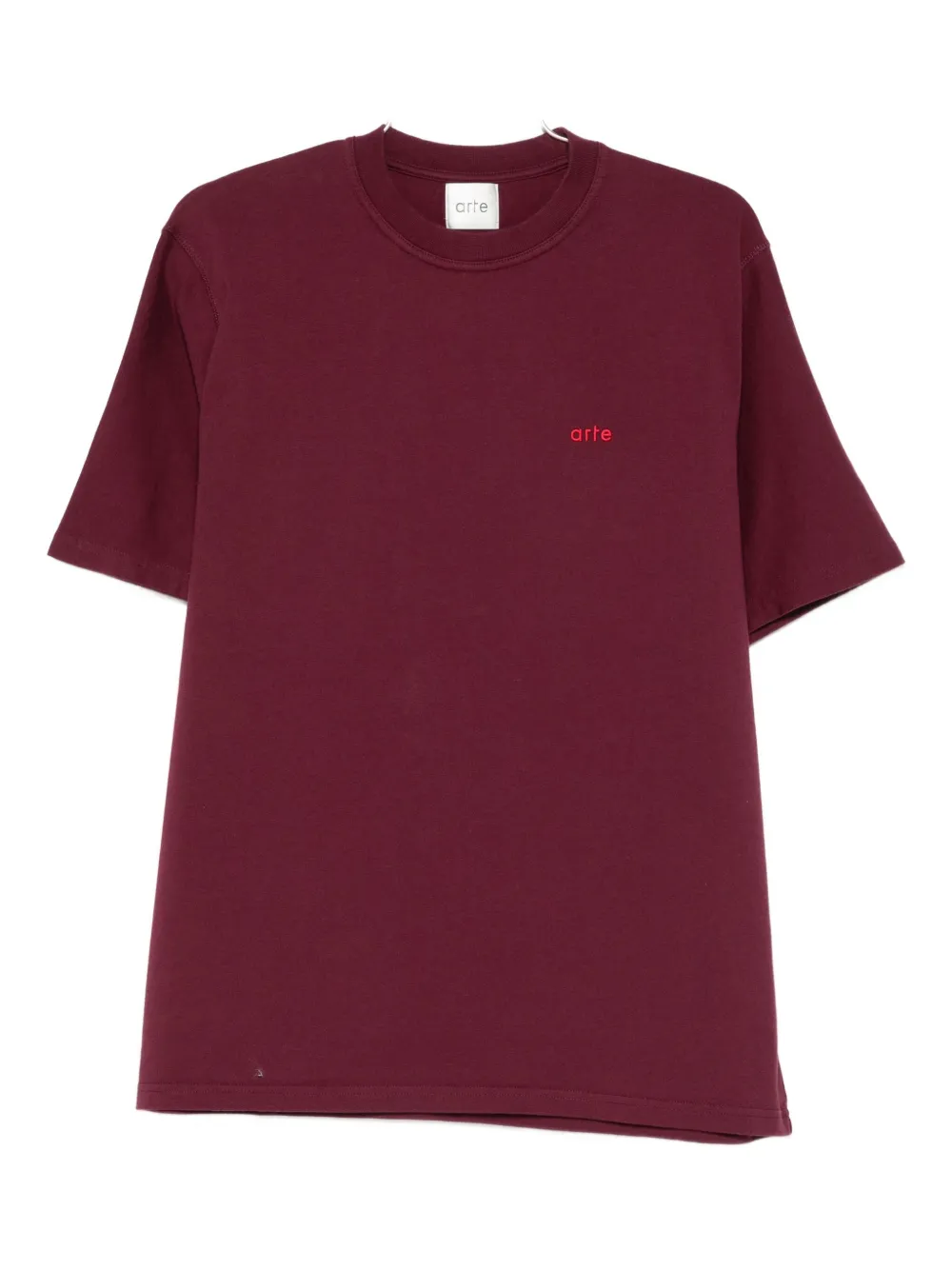 Arte Antwerp Logo-embroidered T-shirt In Burgundy