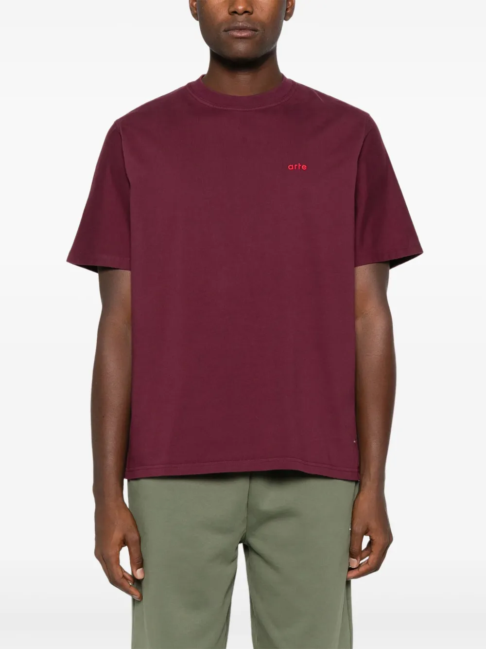 Arte Antwerp T-shirt met geborduurd logo Rood