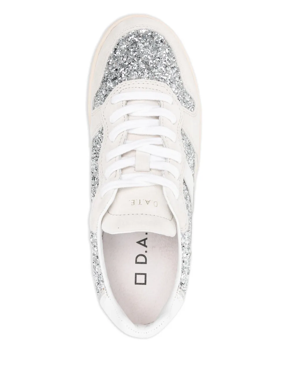 D.A.T.E. Sneakers met glitters Wit