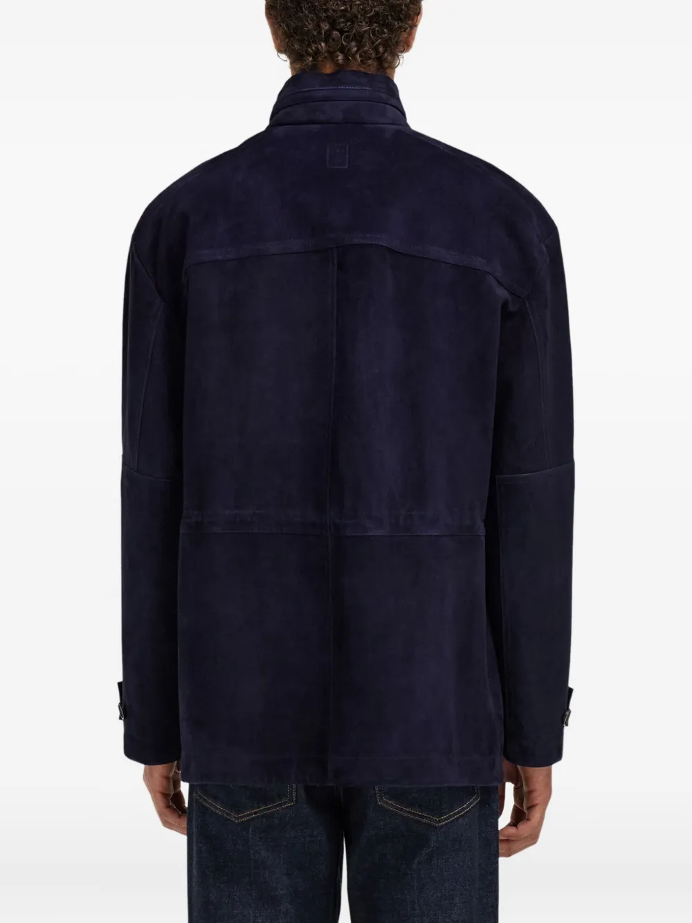 utility pockets suede blouson