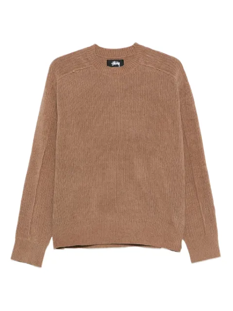 Stüssy suéter tejido de canalé con cuello redondo